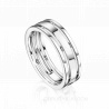 Полированное мужское обручальное кольцо из белого золота COMBO GLOSS
