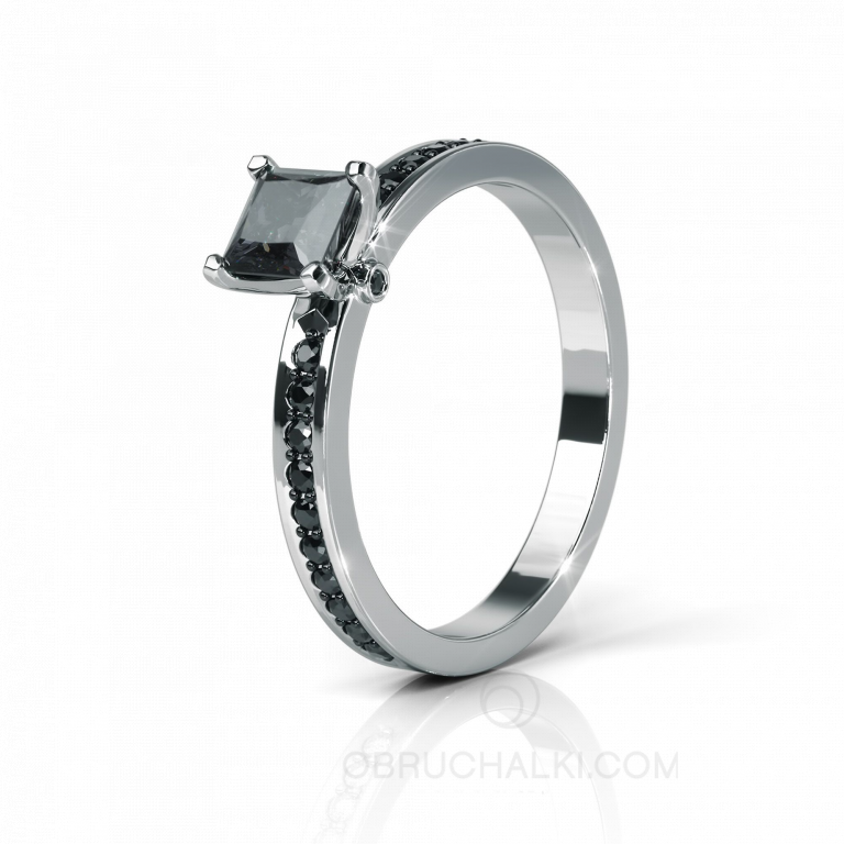 Помолвочное кольцо MYSTERY BLACK DIAMOND с черным бриллиантом