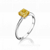 Помолвочное кольцо из белого золота с желтым бриллиантом огранки кушон PROMISE CUSHION SUN CLAW
