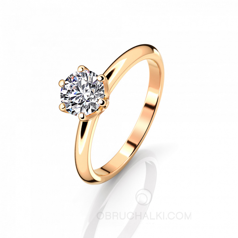 Помолвочное кольцо с одним бриллиантом DIAMOND DREAM