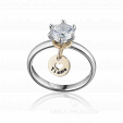 Помолвочное кольцо с крупным бриллиантом и признанием в любви TI AMO на заказ фото 2