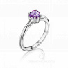Помолвочное кольцо с фиолетовым аметистом огранки Сердце AMETHYST HEART RING