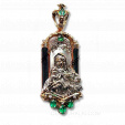 Ладанка Богородица с изумрудами и бриллиантами на заказ фото