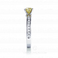 Помолвочное кольцо с желтым бриллиантом огранки MYSTERY CUSHION COLOR DIAMOND на заказ фото 4
