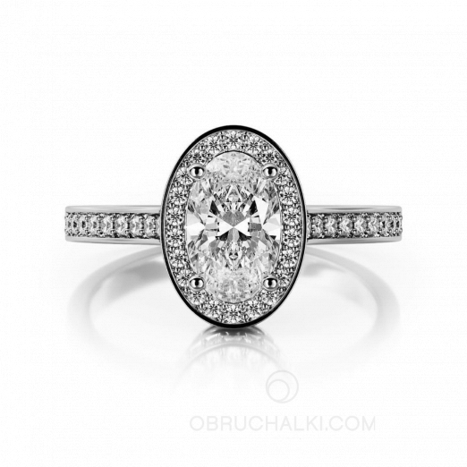Помолвочное кольцо с белым овальным бриллиантом OVAL DIAMOND RING на заказ фото 2