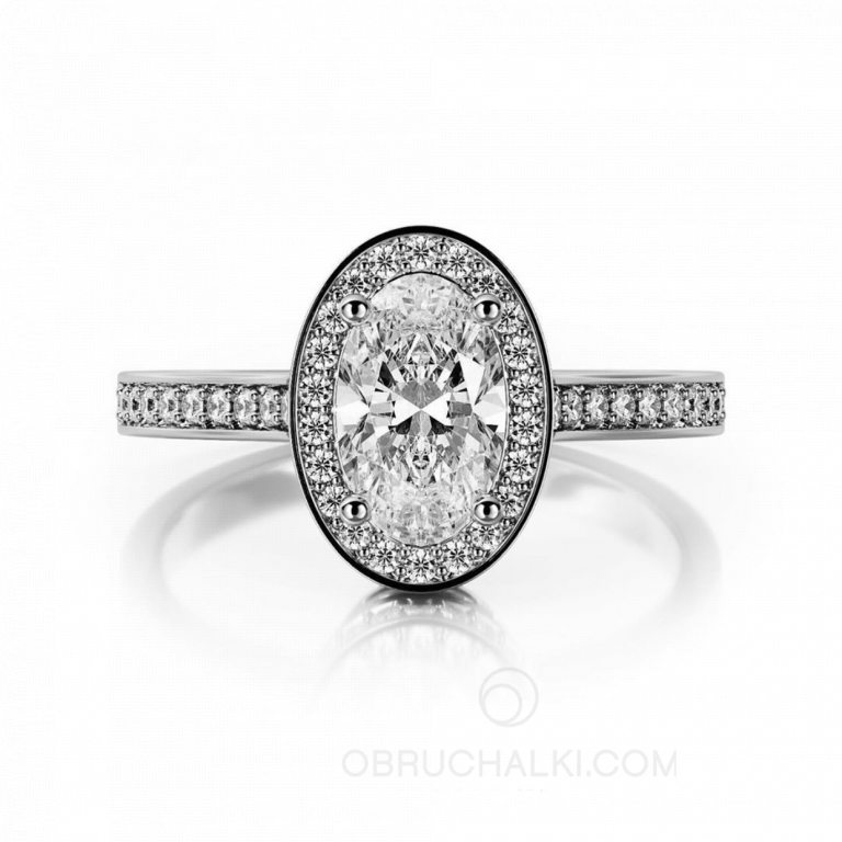 Помолвочное кольцо с белым овальным бриллиантом OVAL DIAMOND RING