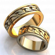 Обручальные кольца в виде браслета с бриллиантами на заказ фото 3