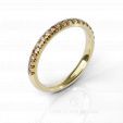 Тонкое женское обручальное кольцо из желтого золота с коньячными бриллиантами BRILLIANT SYMPHONY COGNAC DIAMONDS на заказ фото