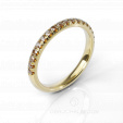 Тонкое женское обручальное кольцо из желтого золота с коньячными бриллиантами BRILLIANT SYMPHONY COGNAC DIAMONDS на заказ фото